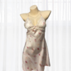 Blush Petal Satin Lace Slip Dress