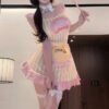 Cute Apron-Style Striped Lingerie Dress Set