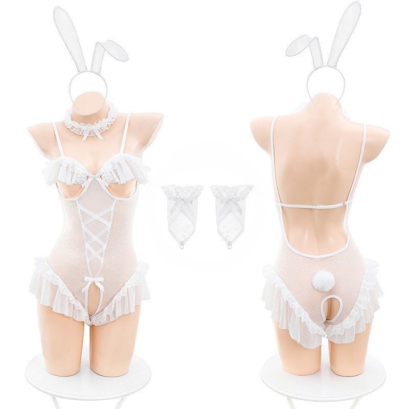 Ivory Bunny Lace Bodysuit Set