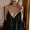 Lace Trim Satin Sleep Set
