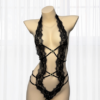 Midnight Ribbon Lace Teddy