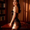 Midnight Veil Lace Babydoll
