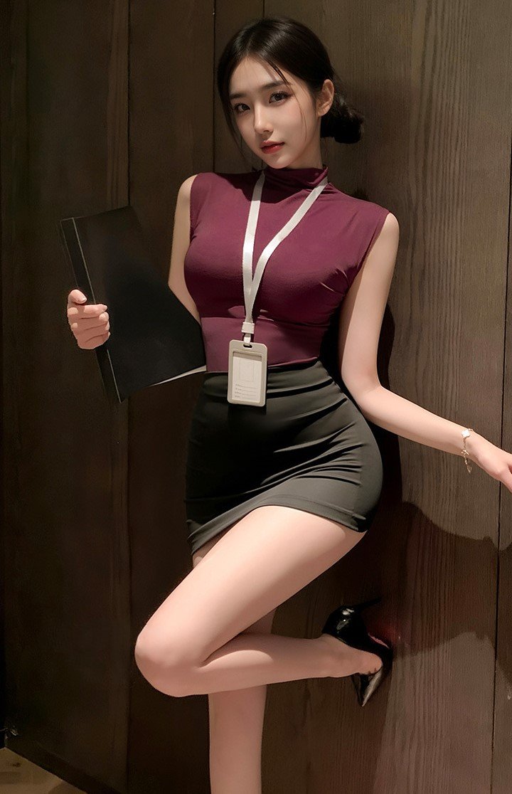 Modern Office Sleeveless ID Uniform Dress