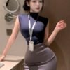 Modern Office Sleeveless ID Uniform Dress