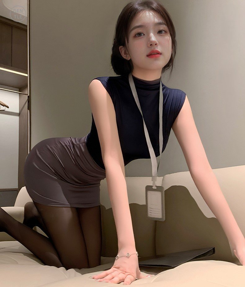 Modern Office Sleeveless ID Uniform Dress