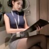 Modern Office Sleeveless ID Uniform Dress