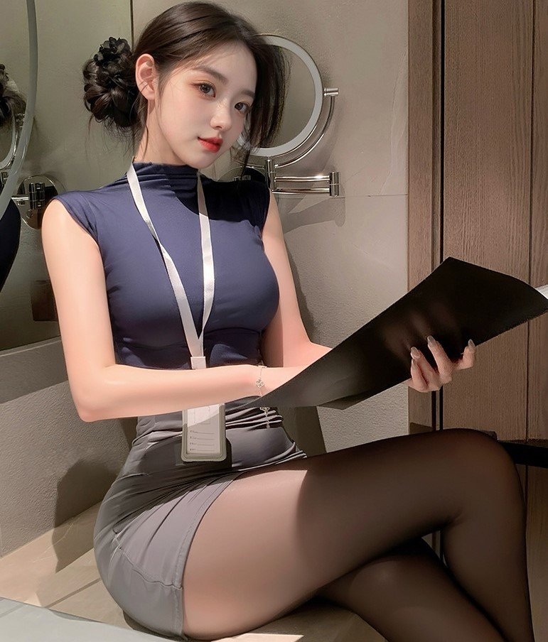 Modern Office Sleeveless ID Uniform Dress