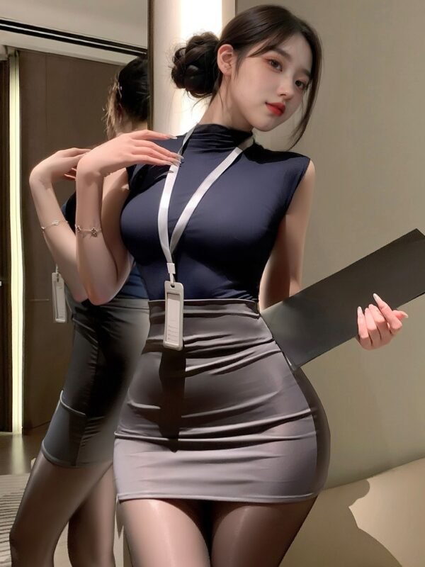 Modern Office Sleeveless ID Uniform Dress (17) Modern Office Sleeveless ID Uniform Dress