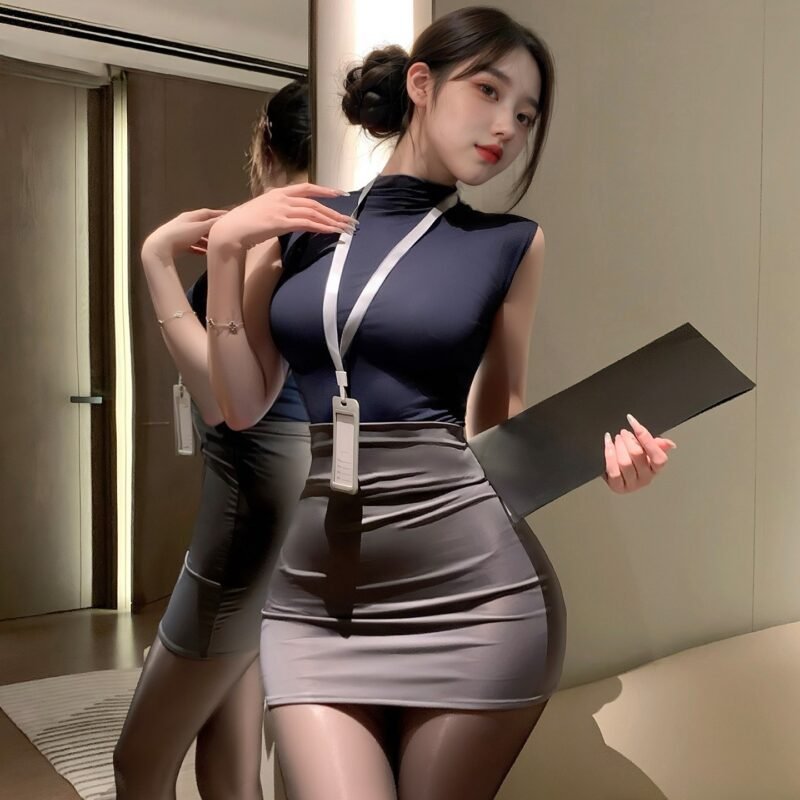 Modern Office Sleeveless ID Uniform Dress