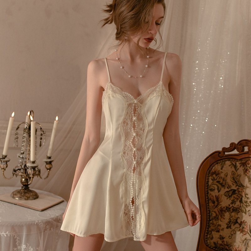 Night Lace Openwork Slip Dress