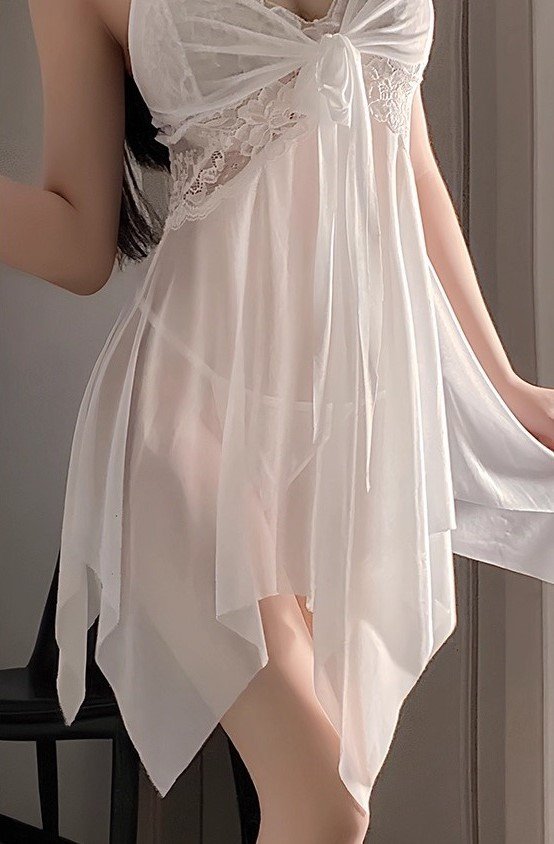 Petal Glow Lace Slip Dress