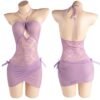 Soft Halter Cut-Out Lingerie Dress Set