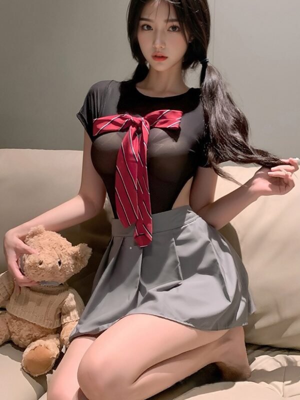 School Uniform Roleplay Set with Tie & Mini Skirt