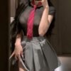 School Uniform Roleplay Set with Tie & Mini Skirt