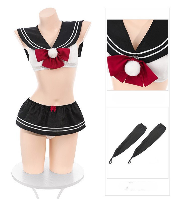 School Uniform Roleplay Set with Tie & Mini Skirt